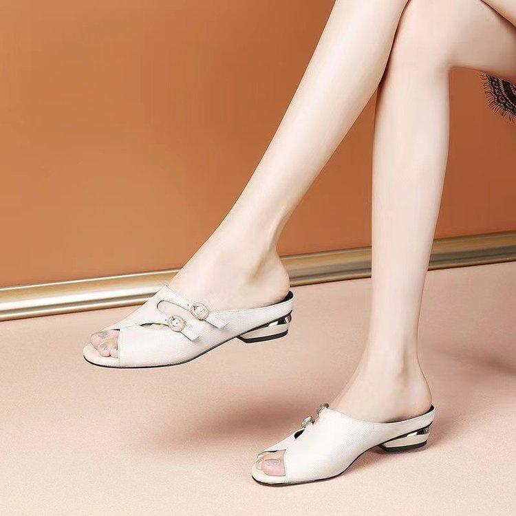 Women's Summer Open Toe Fish Mouth Flat Sandals - Comfortable Versatile Low Heel Slides