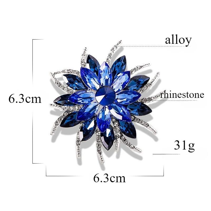 European and American retro glass rhinestone brooch, alloy crystal chest flower, flower chest flower accessory