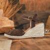 Hot Selling Fashion Closed Toe Wedge Sandals - Thick Sole, Waterproof Platform, Single Strap Espadrille Heel.