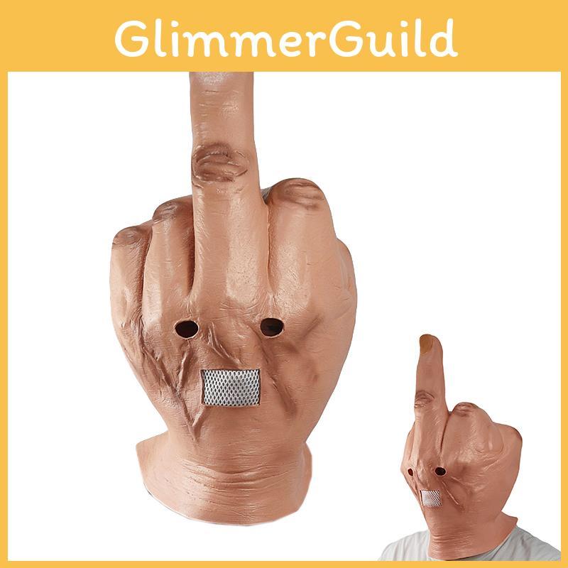 Scary Middle Finger Halloween Mask Latex Full Head Costume Party Prop Cosplay