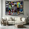 Horror Halloween Wall Tapestry Aesthetic Wall Hanging Printed Fabric Blanket Decorative Tapestries for Bedroom Living Room Home Decor