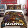 3-teiliges Bettbezug-Set (1 * Bettbezug + 2 * Kissenbezug, ohne Kern), Benutzerdefinierter Name Five Nights at Freddy's Muster Bettwäsche-Set, Heim Schlafzimmer Dekor Geschenk
