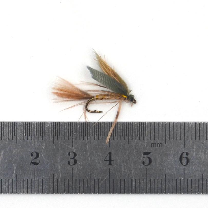 MNFT 10PCS 12# Dry Flies Economic Fly Selection Fishing Lures Golden Wire Yellow Zebra Body Fishing Flies