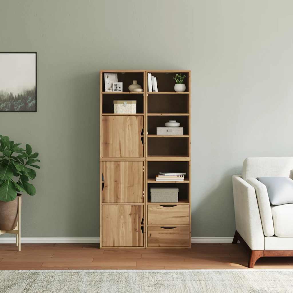 Side Cabinets 4 Pcs ODDA 40x24x79 Cm Solid Pine Wood
