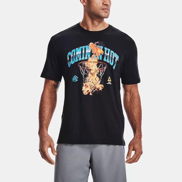 Under Armour Cotton Print T-Shirt Men Tops Black 1362006-001