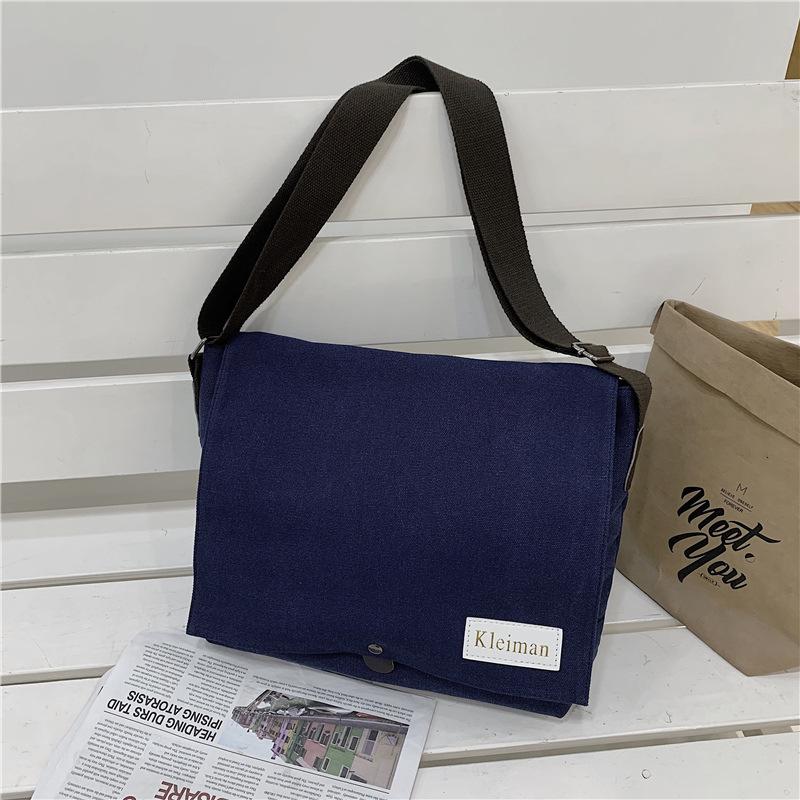Niche design simple canvas bag men's new versatile casual shoulder bag going oblique span bag