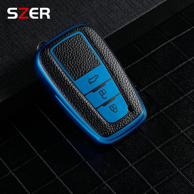 Auto Leather Tpu Car Key Cover Case Shell Fob For Toyota Prius Camry Corolla C-Hr Chr Rav4 Prado Keychain Accessories