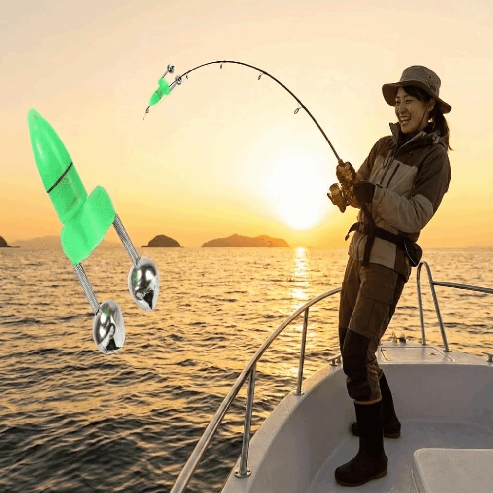 20Pcs Sensitive Fishing Bite Alarms Rod Bells Tip Clip Plastic Tip Up Lights Fishing Pole