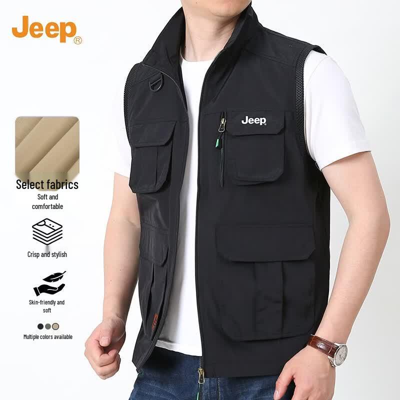 Men s JEEP Multi-pocket Mesh Fishing Vest 2XL