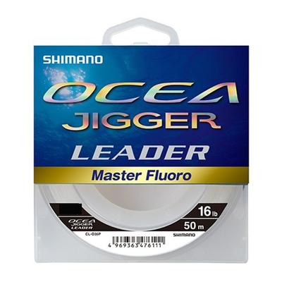 SHIMANO Šokový leader Ocea Jigger Master Fluorocarbon 50m Čistě průhledný rybářský vlasec #18 CL-O36P