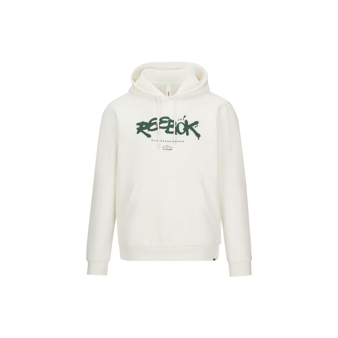 Reebok Sports Lifestyle Series Letter Print Hooded Long Sleeve Sweatshirt Unisex sweatshirt White 23RMS303UGW1 M