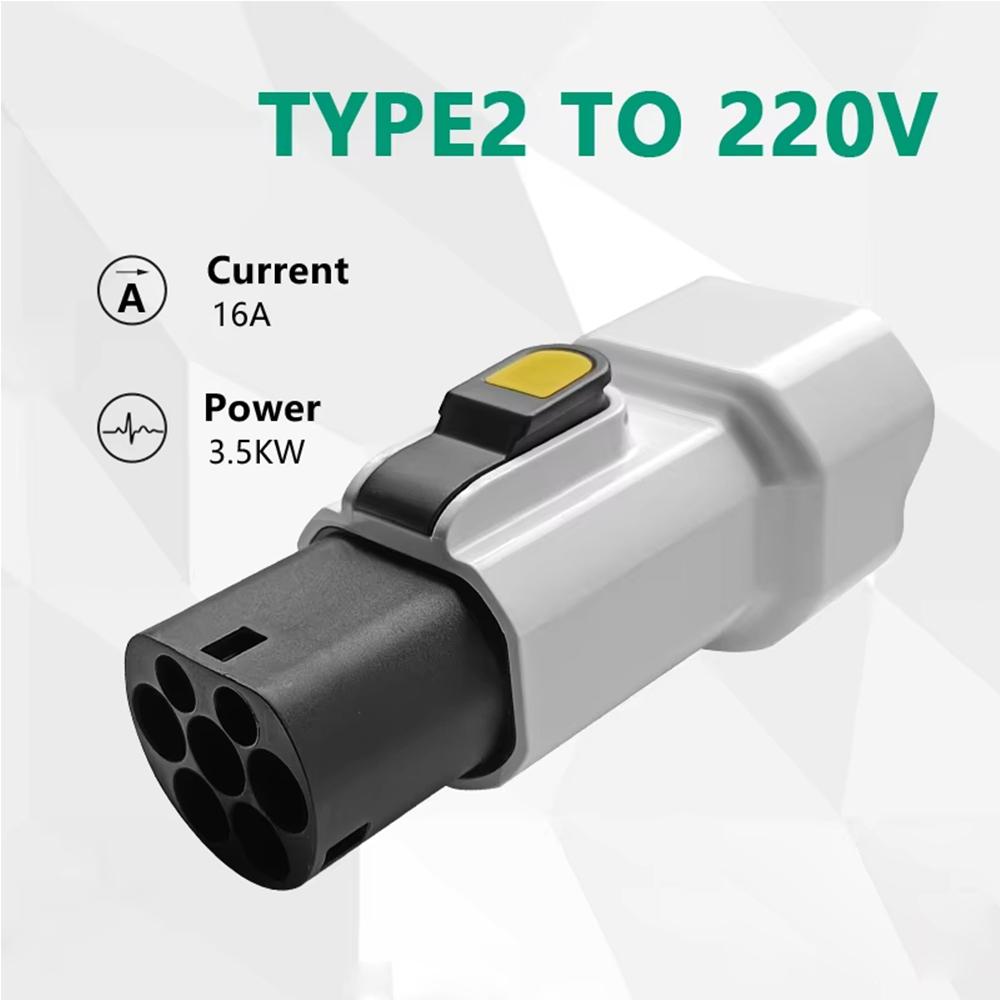 220V Typ 2 Stecker zu Schuko-Steckdose, EV Auto Zubehör Stecker für EV Ladegerät EV Stecker