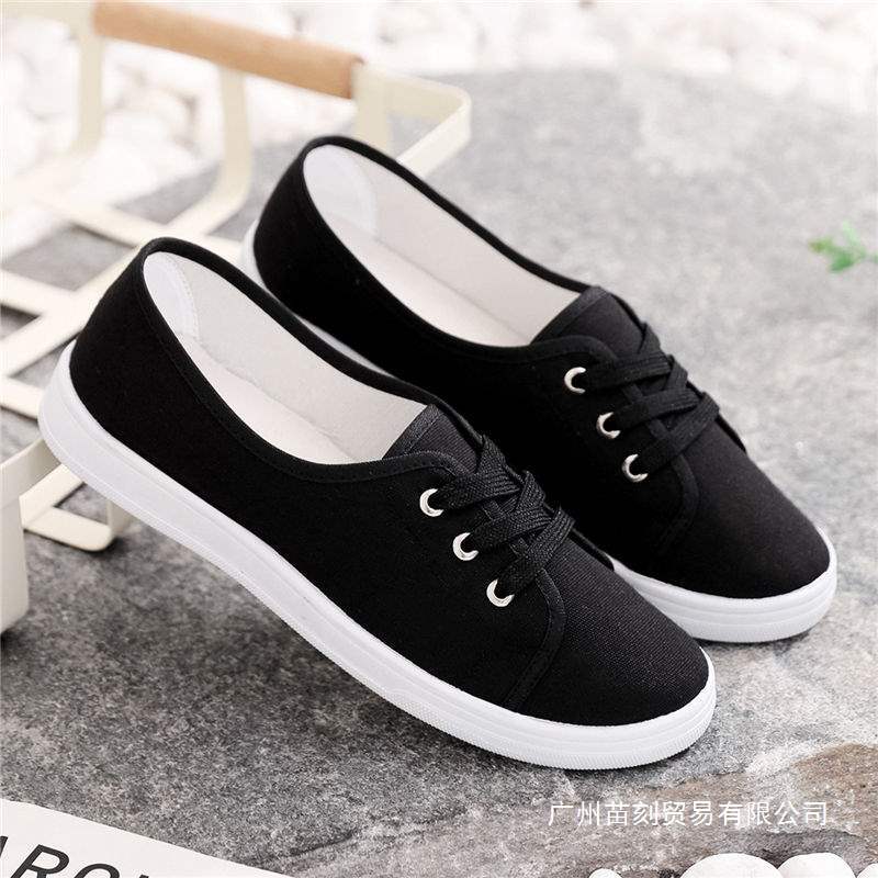 Xiaobai Canvas Women's Shoes Board Shoes Flat Shoes Women's Korean Version Spring and Autumn Student Cloth Shoes