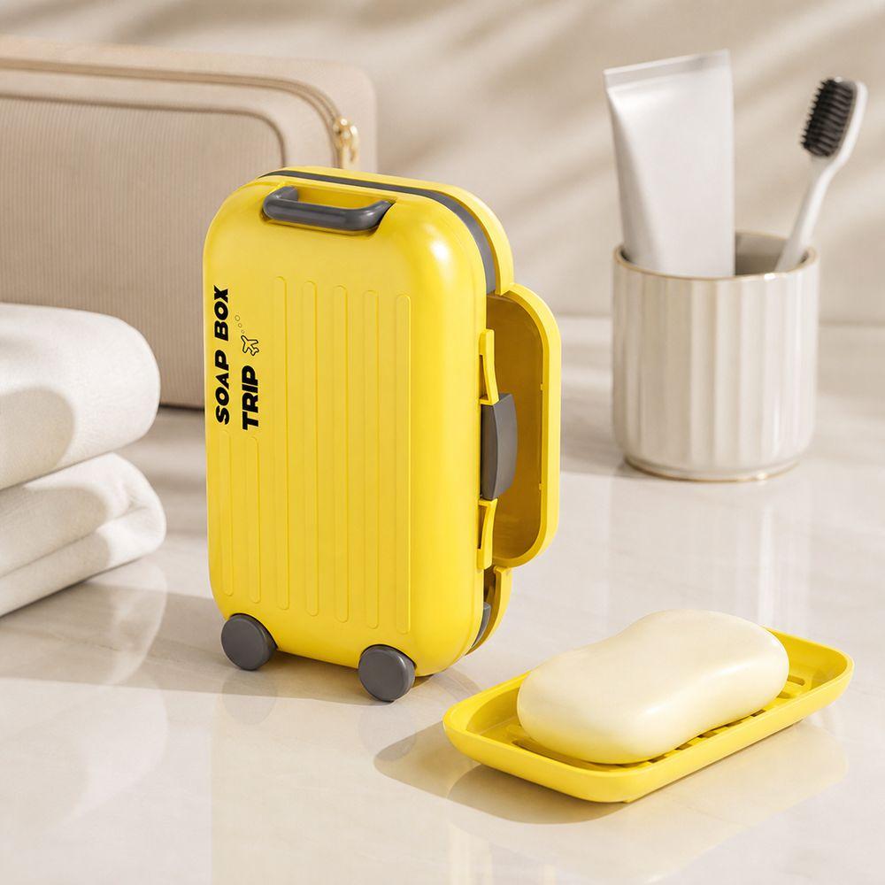 Sealed Lid Soap Storage Box Suitcase Shape Soap Container New Travel Soap Box  Bathroom Storage