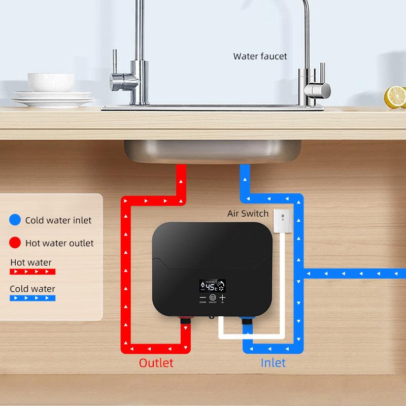 Instant Heating Electric Water Heater 3500W 220V - Smart Small Kitchen Boiler for Rapid Dishwashing and Household Use