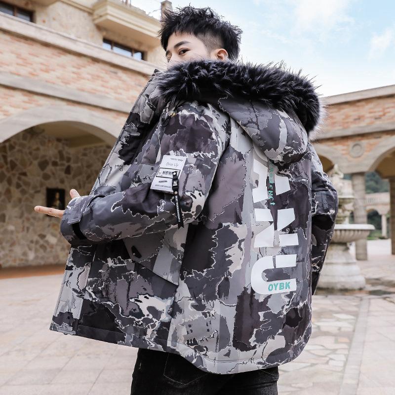 

Зимняя куртка, новая мода, принт, теплая флисовая толстая парка, пальто, мужская верхняя одежда, хип-хоп, уличная одежда, парки, куртки для мужчин 3X XXXL серый