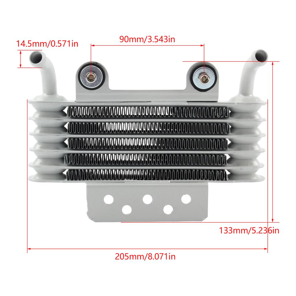 Universal 5 Row Motorcycle Oil Cooler Aluminum Engine Oil Radiator Cooling System for 125cc 150cc 200cc 250cc Dirt Bike