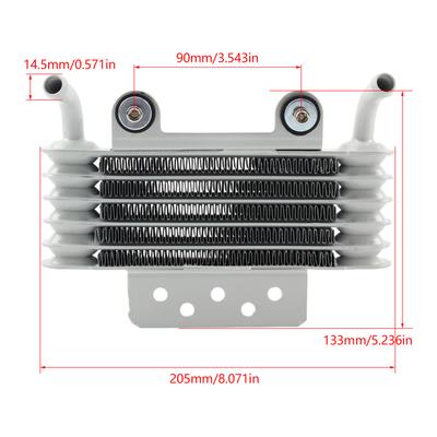 Universal 5 Row Motorcycle Oil Cooler Aluminum Engine Oil Radiator Cooling System for 125cc 150cc 200cc 250cc Dirt Bike