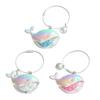 1/2/3Pcs Key Chain Faux Pearl Whale Shape Charm Keychain with Bangle Bags Backpacks Key Holder Decorative Bag Accessory