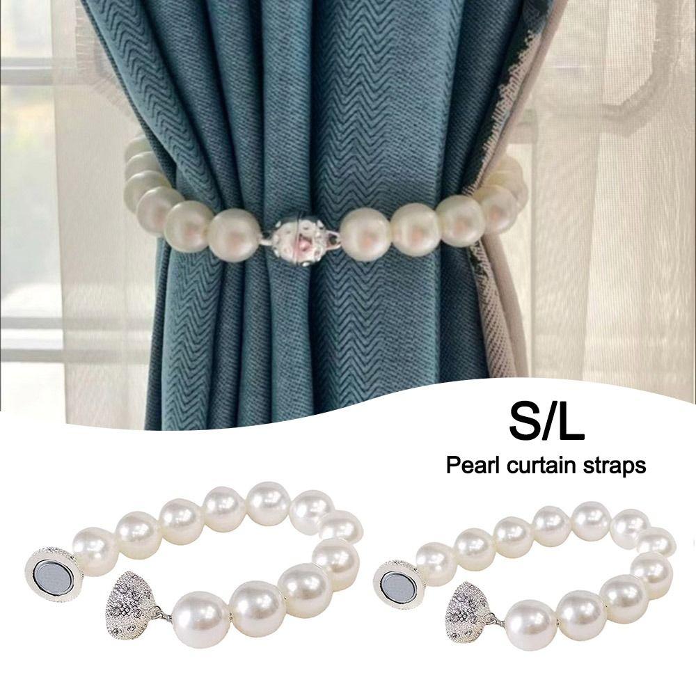 Curtain Clip Magnetic Curtain Tieback Simple DIY Curtains Tie Backs Pearl Fashion Curtain Rope Holder Hooks