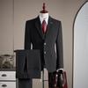 Men's Anti-Wrinkle Slim Fit Business Suit: High-End Formal Wear for Weddings and Engagements.