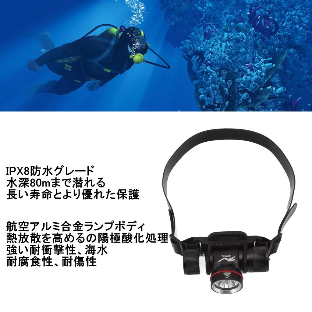 Swimming Diving Impact Saltwater Corrosion Scuba Diving LED Diving IPX8 Underwater Headlamp Headlight, Headlamp, Resistant, Resistant, Headlamp,