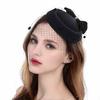 Black Mesh Headdress Stewardess Hat French Temperament Pearl Bow Hair Clip For Women