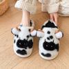 Fashion Dairy Cattlel Designer Slippers Fluffy Woman Indoors Cotton Slippers Keep Warm Home Platform Footwear Men's Slippers