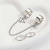 Punk Chain Two Finger One Piece Tassel Rings for Women Men Silver Creative Key Heart Lock Adjustable Rings Jewelry