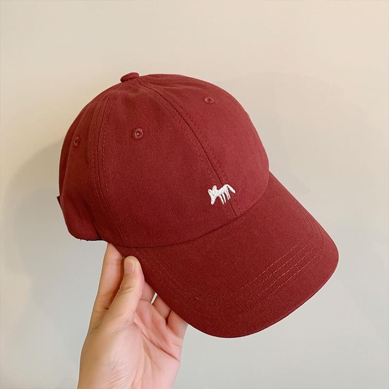 Hat Female peaked cap Deepened and widened face Small soft top baseball cap Men's versatile letter embroidered sun hat