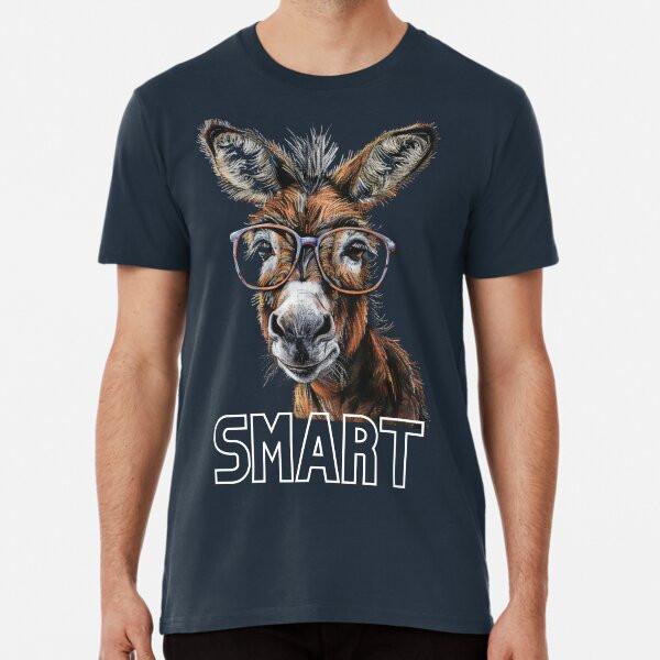 Smart Donkey with Glasses Donkey Lover T-shiT-Shirt S-5XL Best T-Shirt