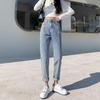 Women's Trendy High-Waisted White Slimming Carrot Cropped Pants