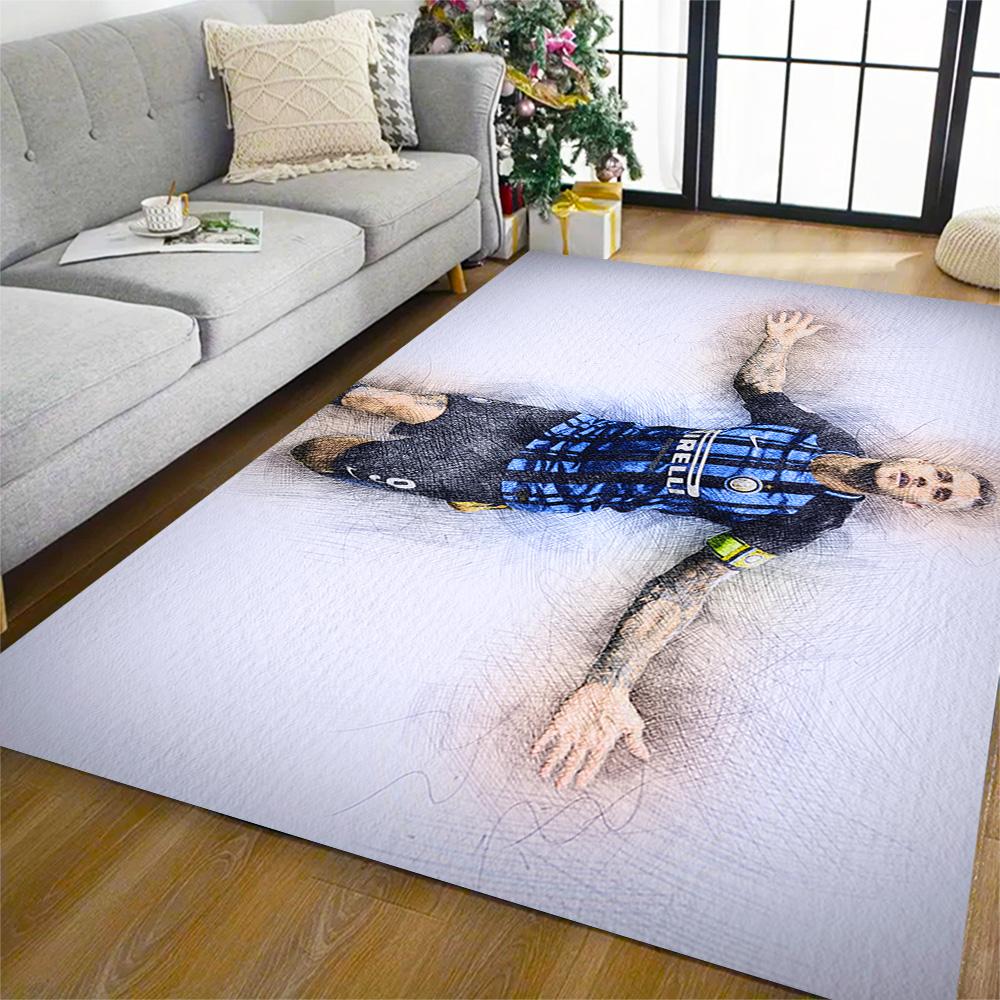 Inter Milan Player Action Area Rug Perfect for Hallway Playrooms Game Room Kitchen Antislip Carpet Office home decor Wedding Party Gift