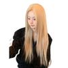 Spitzenfront-Perücke im koreanischen Stil für Damen - Milchtee-Reisgrau, Lang, Gerade, Modisch, Gesichtsformend, Mittelscheitel.