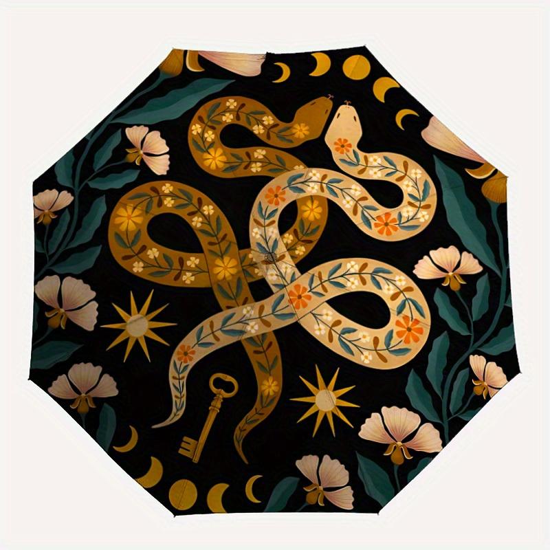 1pc Snake MotifAutomatic Folding Umbrella, Portable & Foldable Design with 8 Ribs, Casual Outdoor Accessory yy250804180