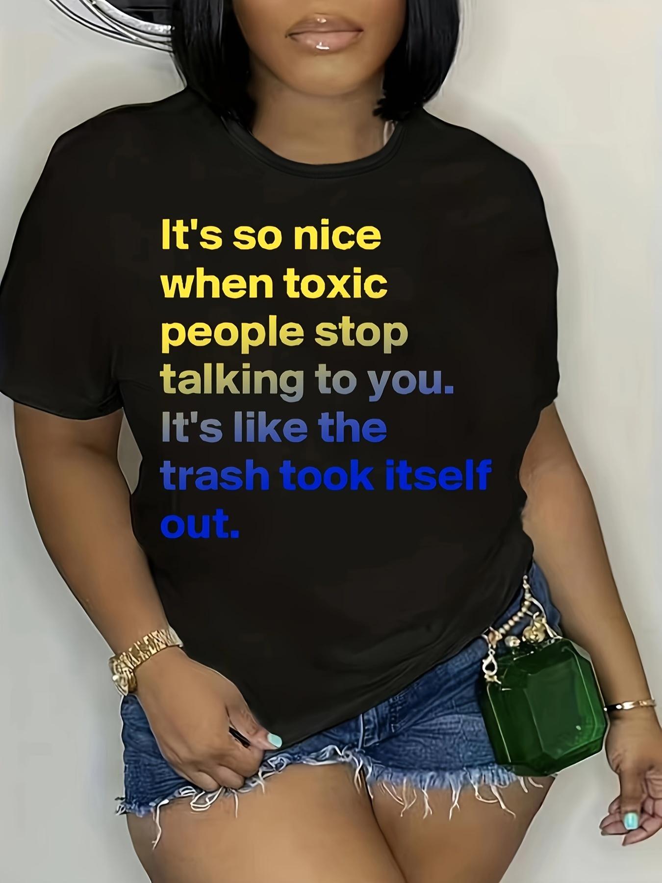 

Plus Size Womens Its So Nice Print Crew Neck T Shirt Short Sleeve Casual Spring Summer Top L чорний