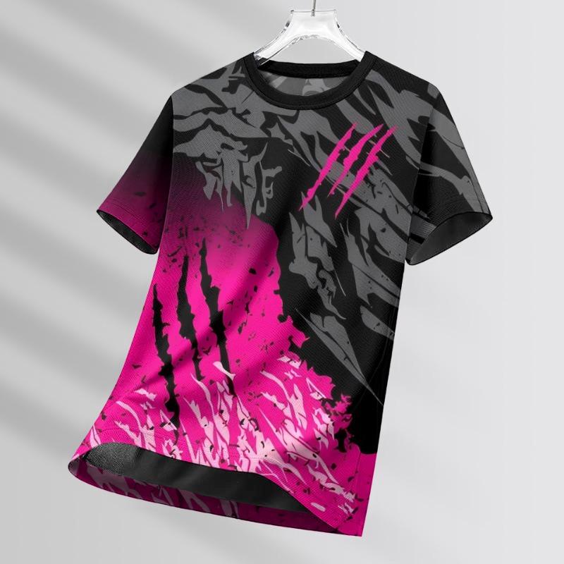 Pánská trička Sportovní Běžecké 3D Tričko Pánské Rychleschnoucí Prodyšné Krátký Rukáv Kulatý Výstřih Aktivní Tričko Outdoorové Cvičení Pánské Oblečení