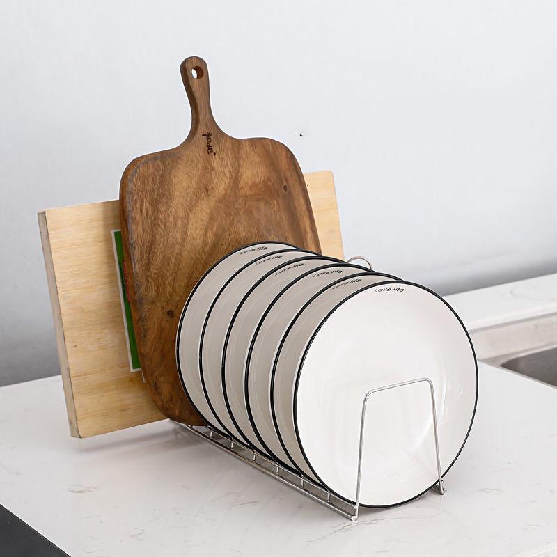 Kitchen Bowl Dish Organizer Stainless Steel Dish Holder Home Cutlery Dishes Pot Lid Rack Household Dish Rack Kitchen Accessories