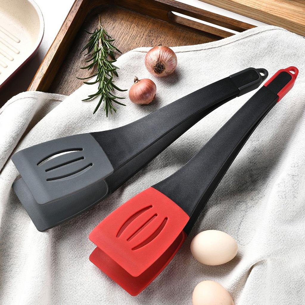 Silicone Kitchen Tongs 13 Inch Premium Stainless Steel Barbecue Clamp Multipurpose BBQ Clamp Spatula For Bread Clip/ Steak Clamp/Flipping Fish