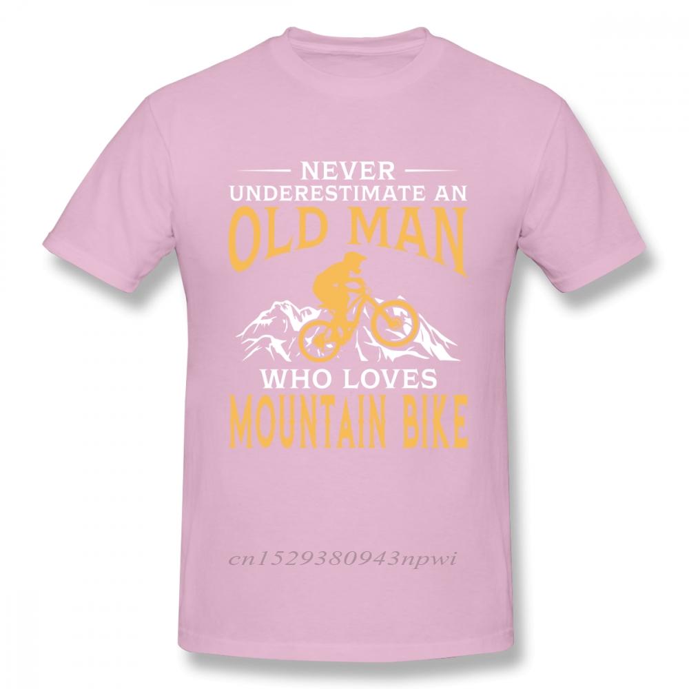 Never Underestimate An Old Man With A Mountain Bike T Shirt Boy Pure Cotton Short Sleeve MTB Tees Guys Punk Designer Streetwear