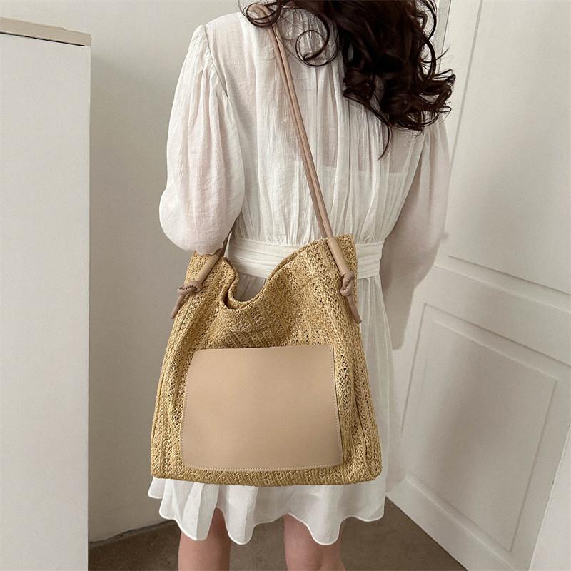Fashionable Retro Woven Medium Sized Tote Bag For Everyday Use In Various Colors