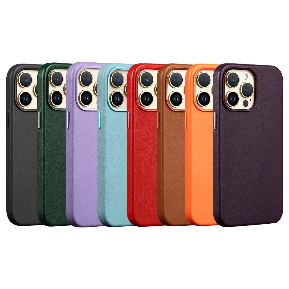 Saldi di liquidazione per Custodia Magsafe in Vera Pelle per iPhone 12 13 Pro Max 13 Mini Cover di Ricarica Wireless Magnetica