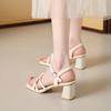French beautiful sandals women's outer wear 2025 summer new one-word with high-end skirt summer Roman shoes