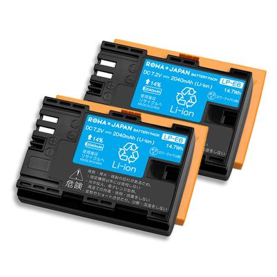 Rowa Japan Standard Compatible with Canon and of Battery Level Display with Genuine [PSE Inspection] LP-E6 LP-E6NH [Set 2] [Compatible Chargers]
