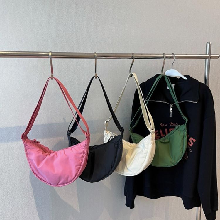 Simple Crossbody Bag for Women Nylon Shoulder Bag Dumpling Bag Satchel Bag