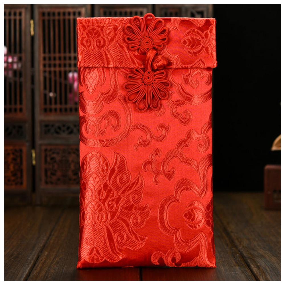 Chinese Traditional Money Gift Red Envelopes Brocade Wedding Invitation Card Bag New Year Spring Festival Hongbao Red Packets