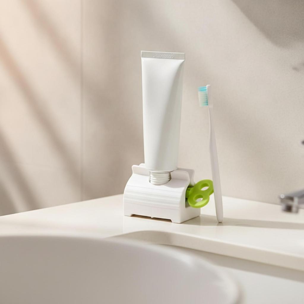 Toothpaste Dispenser with Crank Manual Tube WasteReducing for