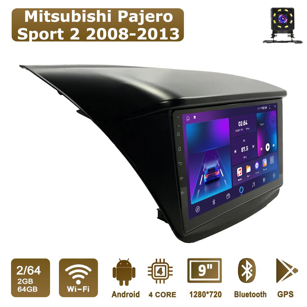 

Android Car-Play Car Radio For Mitsubishi Pajero Sport 2 2008-2013 Multimedia Player Head Unit Stereo GPS Navigation BT WIFI,2+64GB чорний
