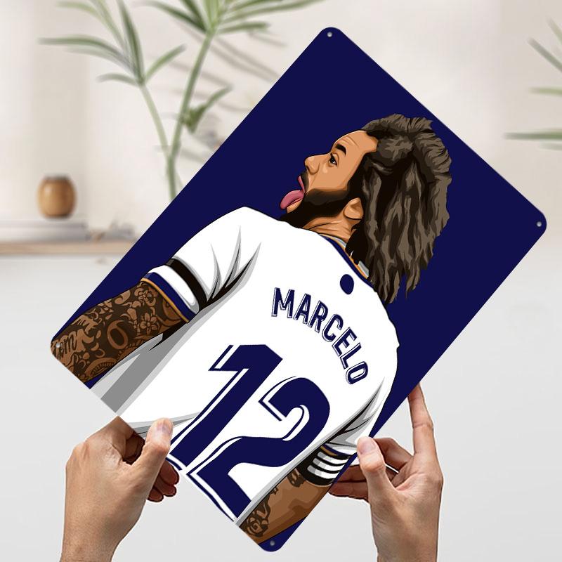 

Marcelo Football Tin Plaque Poster Customized Wall Art Retro Vintage Metal Signs for Room Modern Home Decoration Luxury Man Cave 7.9x11.8In(20x30cm)