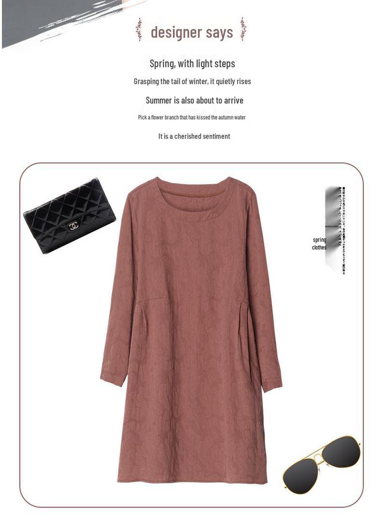 Petite Women's 2024 Spring/Autumn Korean Loose Cotton Linen Casual Short Dress